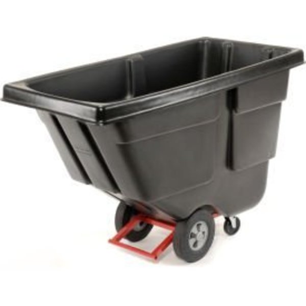 Rubbermaid Commercial Rubbermaid® Heavy Duty Plastic Tilt Truck, 1/2 Cu. Yd. Cap, 450 Lbs. Cap, Black FG130400BLA